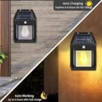 Solar panel light outdoor, Waterproof exterior security light, Chargeable solar light, Motion sensor outdoor light, High brightness LED outdoor light, 360° adjustable solar light