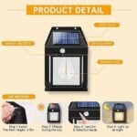 Solar panel light outdoor, Waterproof exterior security light, Chargeable solar light, Motion sensor outdoor light, High brightness LED outdoor light, 360° adjustable solar light