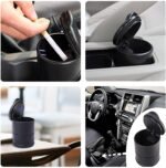 Smoke Car Ashtray, Car Cup Holder Ashtray, LED Ashtray for Cars, Portable Car Ashtray, High-Density PBT Ashtray, Cigarette Ash Holder, Car Ashtray with LED Light, Compact Car Ashtray, Multi-purpose Car Ashtray, Ashtray with Extinguishing Lid