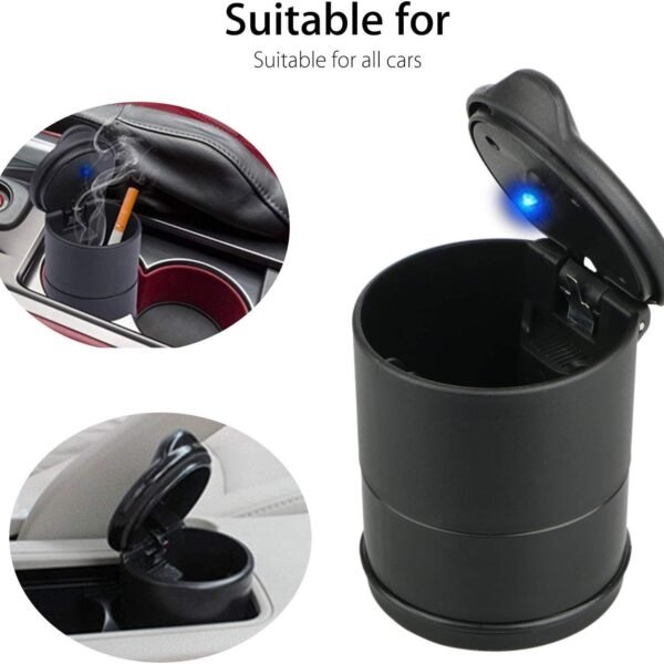 Smoke Car Ashtray, Car Cup Holder Ashtray, LED Ashtray for Cars, Portable Car Ashtray, High-Density PBT Ashtray, Cigarette Ash Holder, Car Ashtray with LED Light, Compact Car Ashtray, Multi-purpose Car Ashtray, Ashtray with Extinguishing Lid