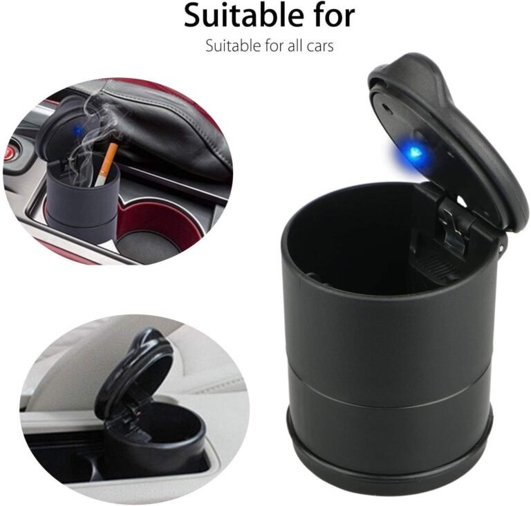 Smoke Car Ashtray, Car Cup Holder Ashtray, LED Ashtray for Cars, Portable Car Ashtray, High-Density PBT Ashtray, Cigarette Ash Holder, Car Ashtray with LED Light, Compact Car Ashtray, Multi-purpose Car Ashtray, Ashtray with Extinguishing Lid