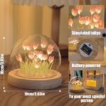 Tulip Flower Lamp. Energy-efficient lighting,Artificial flower lamp,Realistic tulip lamp,Soft glow table lamp